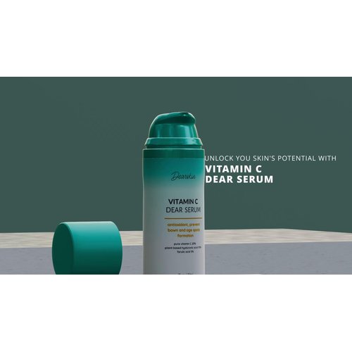 Dearskin Vitamin C Serum 20% - PURE L-ASCORBIC ACID, Ferulic Acid, Hyaluronic Acid Botanic, Vitamin E Organic Cruelty Free for Face and Neck Best Antioxidant, Treatment for Wrinkles, Men and Women