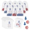 Sotiff 36 Set Christmas Cruise Party Favors Tic Tac Toe Game Bulk Includes 360pcs Mini Anchors Lifebuoy Wood Pieces 36pcs Drawstring Bag Kid Party Gift for Nautical Themed Birthday Supplies