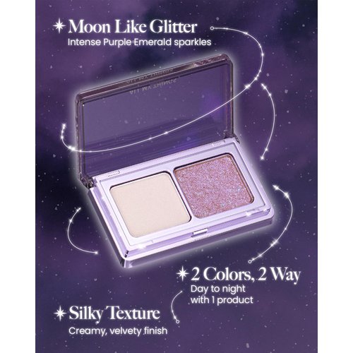 AMTS Moon Collection Eyeshadow - Dual Color Matte & Glitter Eye Shadow Palette - High Pigmentation,Safe Ingredients, Suitable for Sensitive Skin, and Versatile Makeup Looks (Moon)