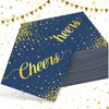 Geelin 180 Pieces Cheers Napkins Gold Napkins Cocktail Napkins for Wedding Reception Beverage Paper Napkins Disposable Bar Napkins for Engagement Party Graduation Baby Shower, 5 x 5 Inch (Navy Blue)