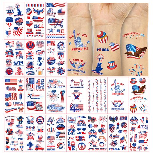 4th of July Decorations Temporary Tattoos