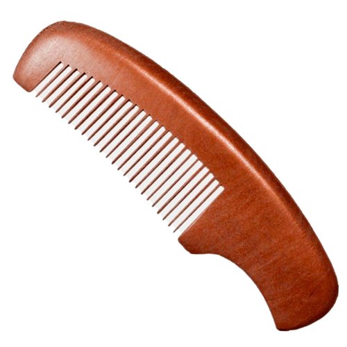 Hair Comb, 5" Handmade 100% Natural Peach Wooden Comb with Handgrip, Premium Fine Tooth Anti Static Pocket Sandalwood Scent Detangler Comb.