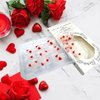 24Pcs Red Heart Press on Nails Short Square - Valentine’s Day Fake Nails Full Cover Glue on Nails with Design White Polka Dot Red Love Glossy Artificial Stick on Nails False Nails for Women Girls