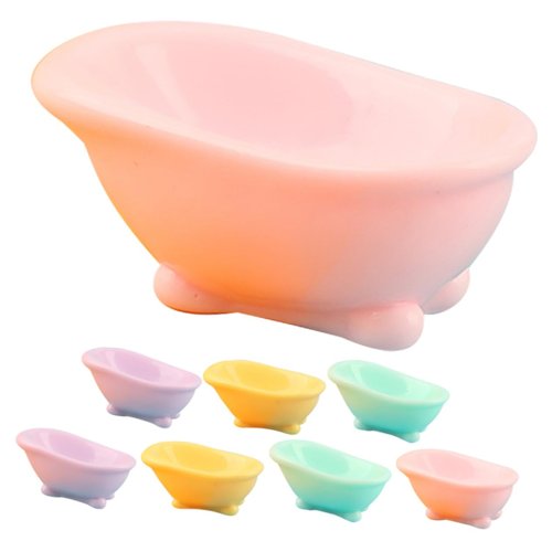 8pcs Bathtub Micro Landscape Mini Bathtub Model Bathroom Soap Dish Hamster Bathtub Simulation Bathtub Dollhouse Decoration Accessories Ornament Doll House Resin Small Bathtub