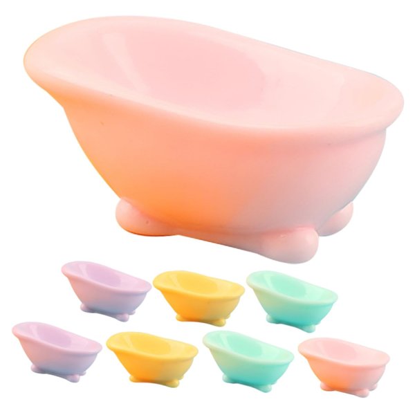 8pcs Bathtub Micro Landscape Mini Bathtub Model Bathroom Soap Dish Hamster Bathtub Simulation Bathtub Dollhouse Decoration Accessories Ornament Doll House Resin Small Bathtub