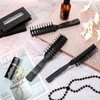 8 Pieces Curved Vented Hair Brush Vent Brushes Anti Static Detangling Brush with Ball Tipped Bristles and Lightweight Grip Control for Wet Short Curly Straight Hair Blow Drying Quickly, Black