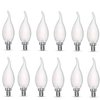 carryBC Candelabra LED Bulbs 2700K 40w Equivalent Improve Flame tip Frosted Glass E12 Base Warm White Decoration E12 LED Bulb Dimmable 12 Pack
