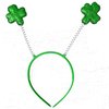 Skeleteen Glitter Shamrock Headband Boppers - St Patricks Day Irish Green Shamrock Head Band Party Favors Supplies Accessories - 6 Pieces