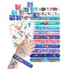 WENTIYA 240 Pieces Mermaid Temporary Tattoos Themed Birthday Party Favors Supplies Decorations, Mermaidl Tattoo Stickers Gifts For Game Prizes Reward (Temporary Tattoos & Slap Bracelets Wristbands)