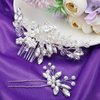 Yeshone 5 Pieces Wedding Hair Comb Bridal Hair Pins Crystal Pearl Hair Accessories Rhinestone Flower Hair Piece for Wedding Bride Women(Silver,Classic Style)