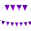 Purple Party Decorations Triangle Pennant Banner Flag Dark Purple Metallic Fabric Bunting Garland for Graduation Wedding Bridal Shower Birthday Anniversary Holiday Halloween Disco Party Supplies