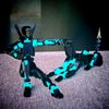 masijssa T13 Action Figures Set (Assembly Completed) Dummy 13 Titan 13 Robot Action Figure 3D Printed Robo Multi-Jointed Movable Action Figure Toy with Full Articulation (Black Blue Figure + Dog)