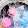Lint Catcher for Laundry, Washing Machine Floating Lint Mesh Bag Floating Filter Net, Flower Shape Pet Hair Remover for Laundry, Reusable Household Hair Filter Washer Lint Trap Net Pouch, 4 Pieces