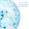 60 Pieces 12 Inch Agate Latex Balloons Confetti Balloons Colorful Balloons for Jungle Baby Shower Wedding Office Birthday Party Supplies (Aqua, Turquoise, Cyan, Mint Green)