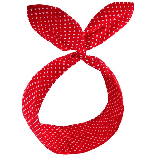 HYFEEL Wire Headbands for Women Bow Bandana Hair Scarf Hairbands Cute Knotted Hair Accessories 50s Retro Head Wraps Turban (Red Polka Dot)