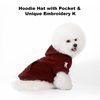 Koneseve Dog Hoodie Fleece Puppy Clothes Warm Sweater with Hat for Small Dogs Cat Hooded Shirt Kitten Pet Basic Hoodies Sweatshirt with Pocket Doggie Soft Winter Coat Apparel (Red; XL)