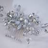 Teyglen Dainty Crystal Bridal Wedding Hair Comb Sparkly Silver Opal Rhinestone Hair Pieces Hair Accessories Bridal Side Comb Headpieces for Women Bride Girls