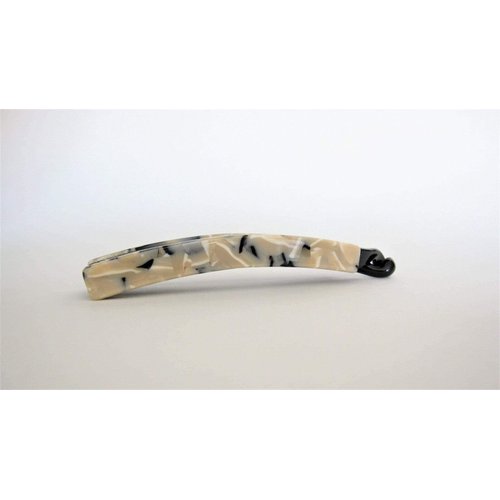 Generic Slim black creme and beige marbled banana hair claw clip for fine hair