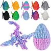 Memogizz 12inch Fly Dragon Egg, Year of The Dragon, 3D Printed Dragon, Executive Desk Toys, Articulated Dragon, Fidget Toys Gifts for Easter Christmas Graduates Students Teachers Adults (Pink&Blue)
