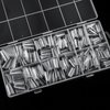 600PCS Half Cover Coffin Nail Tips - Acrylic Nail Tips, krofaue 12 Size Clear Nail Tips, Half Cover Acrylic False Nail Tips With Box for Nail Tips Art Salons and Home DIY (Clear)