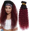 Ombre Burgundy Deep Wave Bundles 1b99j Burgundy Human Hair Bundles 22 24 26 inch Two Tone Black To Wine Red Bundles Hair Weave 1b99j Deep Wave Bundles Brazilian Virgin Remy Hair Extensions