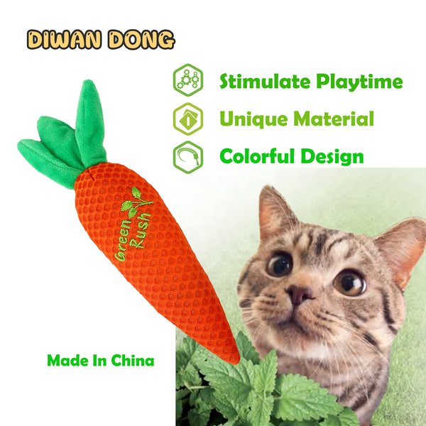 DIWANDONG Samll Size Carrots Cuddler Catnip Toys, Cat Toys, Interactive Cat Toy, Cat Chew Toy，Cat Toys for Kittens Kitty and Adult Cat.