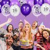 16th Purple Birthday Balloons Decorations, 16PCS Purple White Happy 16th Birthday Confetti Latex Balloons for Girls Boys Happy Birthday Party Wedding Anniversary Indoor Outdoor Party Supplies,12 Inch