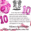 Jonhamwelbor Happy 10th Birthday Latex and Confetti Helium Balloons 30 Pcs 12 Inch Pink and Hot Pink Sweet 10 Year Old Double Digits Birthday Party Decorations for Girls