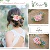 Fangsen Wedding Rose Flower Hair Comb Bridal Headpiece Floral Hair Accessories for Brides and Bridesmaids (Pink)