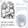 YBSHIN Bride Wedding Pearl Hair Comb Sliver Rhinestone Star Hair Pieces Crystal Bridal Hair Accessories for Women