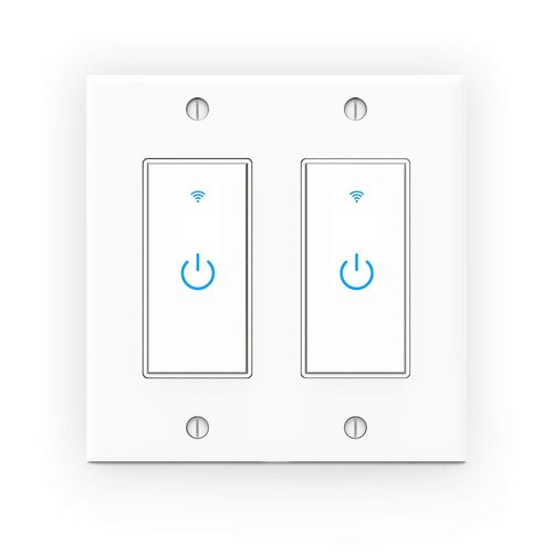 WiFi Light Switch Smart Switch 2 Gang Touch Wall Switch - Compatible with Alexa Google Assistant