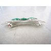 Antique style silver or copper/rose gold green crystal hair clip clamp (Crystal option: With crystals, Primary color: Rose gold/copper)