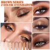 evpct 9 Colors Nude Pink Brown Maroon Glitter Shimmer Matte Eye Shadow Palette Makeup, Highly Pigmented Waterproof Brown Nude Maroon Cocoa Chocolate Shimmer Sparkling Party Eyeshadow Palette