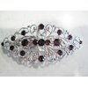 Silver filigree hair clip barrette with purple crystals bridal hair clip