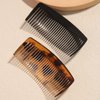 Furling Pompoms Pack of 6 Plastic Side Hair Combs for Women, Wide Tooth Comb for Curly Hair, Hair Clips for Girl Twist Combs Bridal Wedding Hair Comb for Women (Coffee, Black)