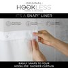 Hookless® It’s A Snap!® PEVA Snap-In Shower Curtain Liner, Water-Repellant, Easy Install, Frost White Color