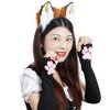 Fox Cat Fur Ears Hair Headwear Wolf Animal Halloween Cosplay Costume Faux Cat Fox Long Fur Ears Anime Costume Headband Brown