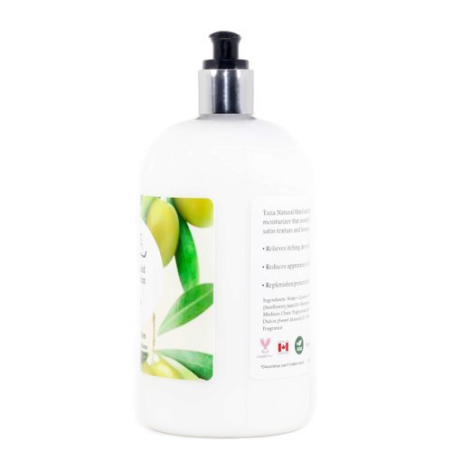 Taza Premium Natural Olive Hand & Body Lotion, 16 fl oz (473 ml) Leaves Your Skin Smooth, Soft & Glowing Contains: Sunflower Seed Oil, Shea Butter, Coconut Oil, Sweet Almond Oil