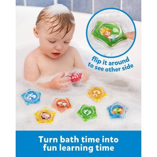 Coogam Starfish Floating Bath Toys, 26pcs Bathtub Alphabet Letters Set, Montessori Educational Water Pool Toy Learning Activities Shower Toy Gift for Preschool Years Old Toddlers