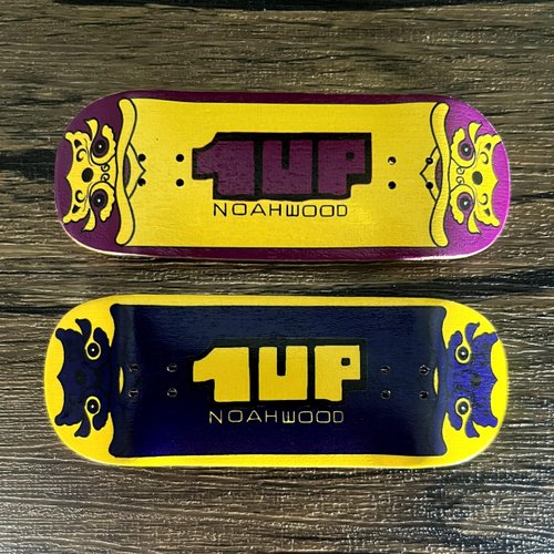 NOAHWOOD Handmade Fingerboard Deck 97.5x35mm 5-Layer Color maple Pro concave Creative Design Mini Skateboard (yellow 1up)