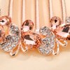 Jumwrit Wedding Crystal Hair Comb Long Rhinestone Butterfly Hair Side Comb Vintage Bride Bridesmaid Headpiece Bridal Hair Clip Comb Jewelry for Women Girls(Rose Gold)