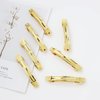 Lawie 40 Pack 3.15 Inch Gold Blank Rectangle Metal French Barrette Hair Clips DIY Crafting Clips Snap Hair Clips Ponytail Holder Bun Chignon Twist Hairclips Accessories for Women