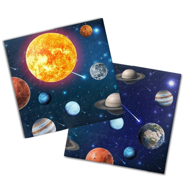 Solar System Decorations-40Pcs Space Theme Napkins Galaxy Planet Paper Napkin for Outer Space Party Supplies