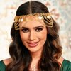Fashey Sequins Headchain Boho Tassels Headband Gold Forehead Chains Bridal Headpiece Festival Hair Accessories for Women