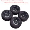Shaluoman 4Pcs 1/10 On-Road Foam Tires& 2080-3mm Wheel Rims 12mm Hex for HSP HPI RC Racing Car Toy, Black