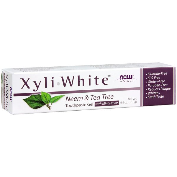 NOW Solutions, Xyliwhite™ Toothpaste Gel, Neem and Tea Tree, Cleanses and Whitens, Clean and Fresh Taste, 6.4-Ounce