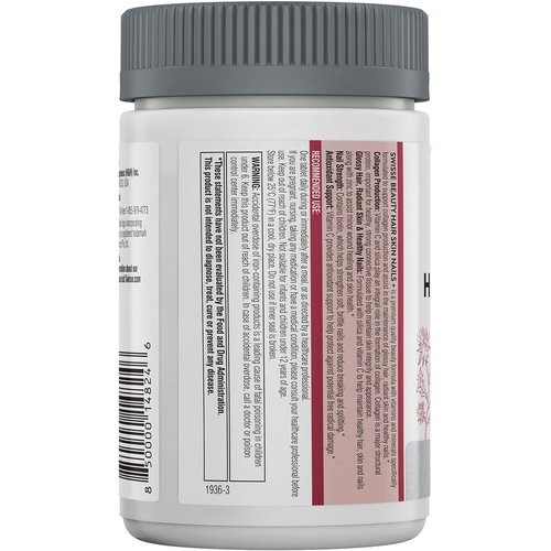 Swisse Biotin Hair Skin and Nails Collagen Supplement for Women & Men | Milk Thistle, Biotin, Vitamin C, Zinc & Iron | Supports Hair Growth & Collagen Production | Collagen Supplement | 150 Tablets