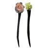 2 Pcs Hair Sticks for Buns,Wooden hair Chopsticks for Women-Handmade Peach Blossom,Hair Accessories (Pink green (2 Pcs))