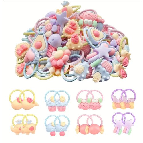 Beauty Queen 20Pcs Baby Hair Ties for Girls,Cute Small Hair Ties for Thin Hair,10 Pairs Ponytail Holders Elastic Hair Rubber Bands Hair Accessories for baby girls infant toddler kids (style Mix)