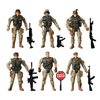 KEYUM Military Soldier Action Figures, 6Pcs Military Soldier Toys for Boys 3 4 5 6 7+ Year Old, 4-Inch Toy Figure & Playsets with Weapon Accessories, Cake Topper